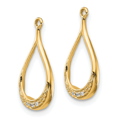 10K Yellow Gold Diamond Earring Jackets