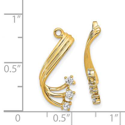 14K Yellow Gold Aa Fancy Twist Diamond Earring Jacket