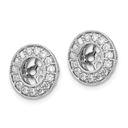 14K White Gold True Origin 1/2 Carat Lab Grown Diamond Vs D E F For 5 5.5mm Studs Earring Jackets