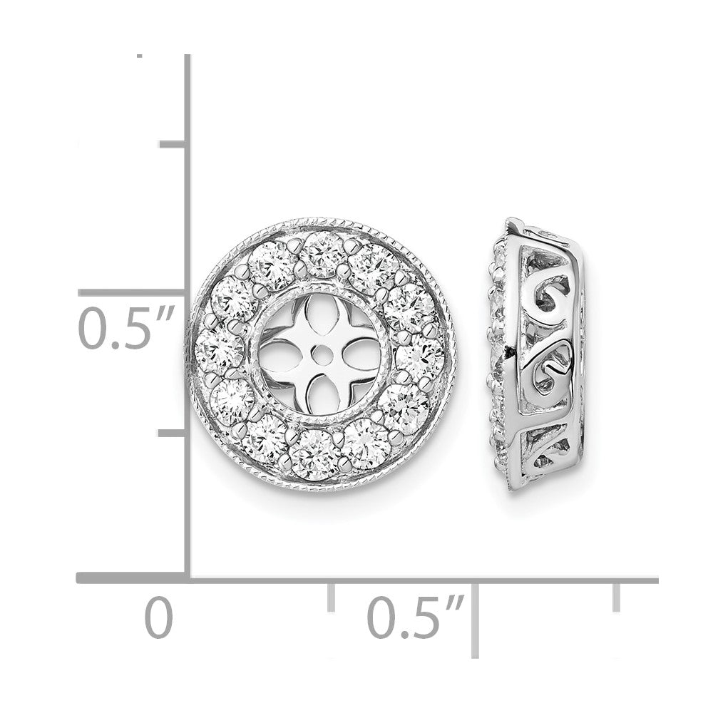 14K White Gold True Origin 1 Carat Lab Grown Diamond Vs D E F For 5 5.5mm Studs Earring Jackets
