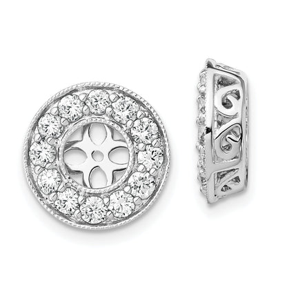 14K White Gold True Origin 1 Carat Lab Grown Diamond Vs D E F For 5 5.5mm Studs Earring Jackets