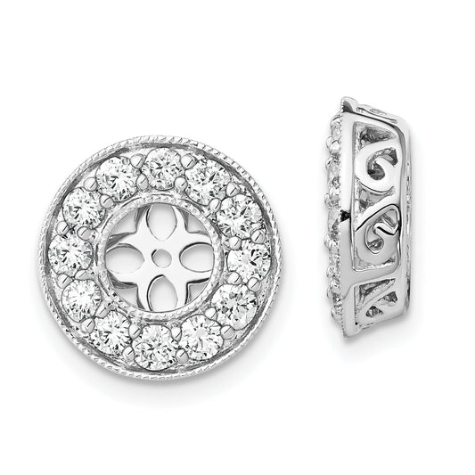 14K White Gold True Origin 1 Carat Lab Grown Diamond Vs D E F For 5 5.5mm Studs Earring Jackets