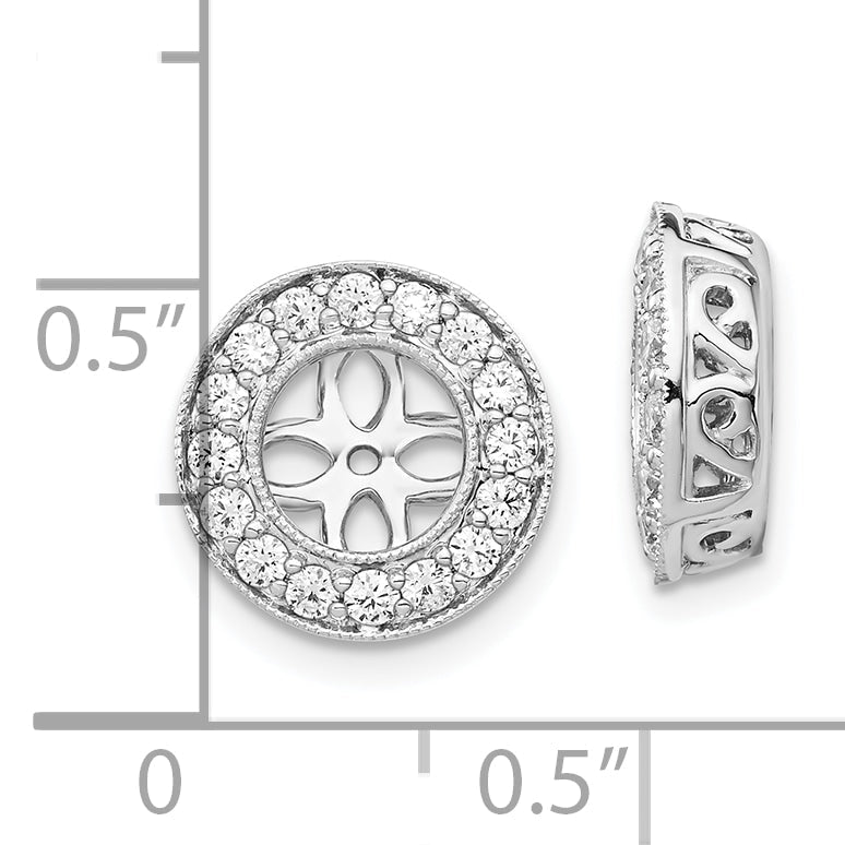 14K White Gold True Origin 1/2 Carat Lab Grown Diamond Vs D E F For 5.5 6mm Studs Earring Jackets