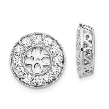14K White Gold True Origin 1 Carat Lab Grown Diamond Vs D E F For 5.5 6mm Studs Earring Jackets