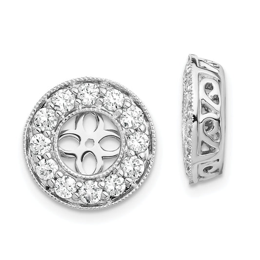 14K White Gold True Origin 1 Carat Lab Grown Diamond Vs D E F For 5.5 6mm Studs Earring Jackets