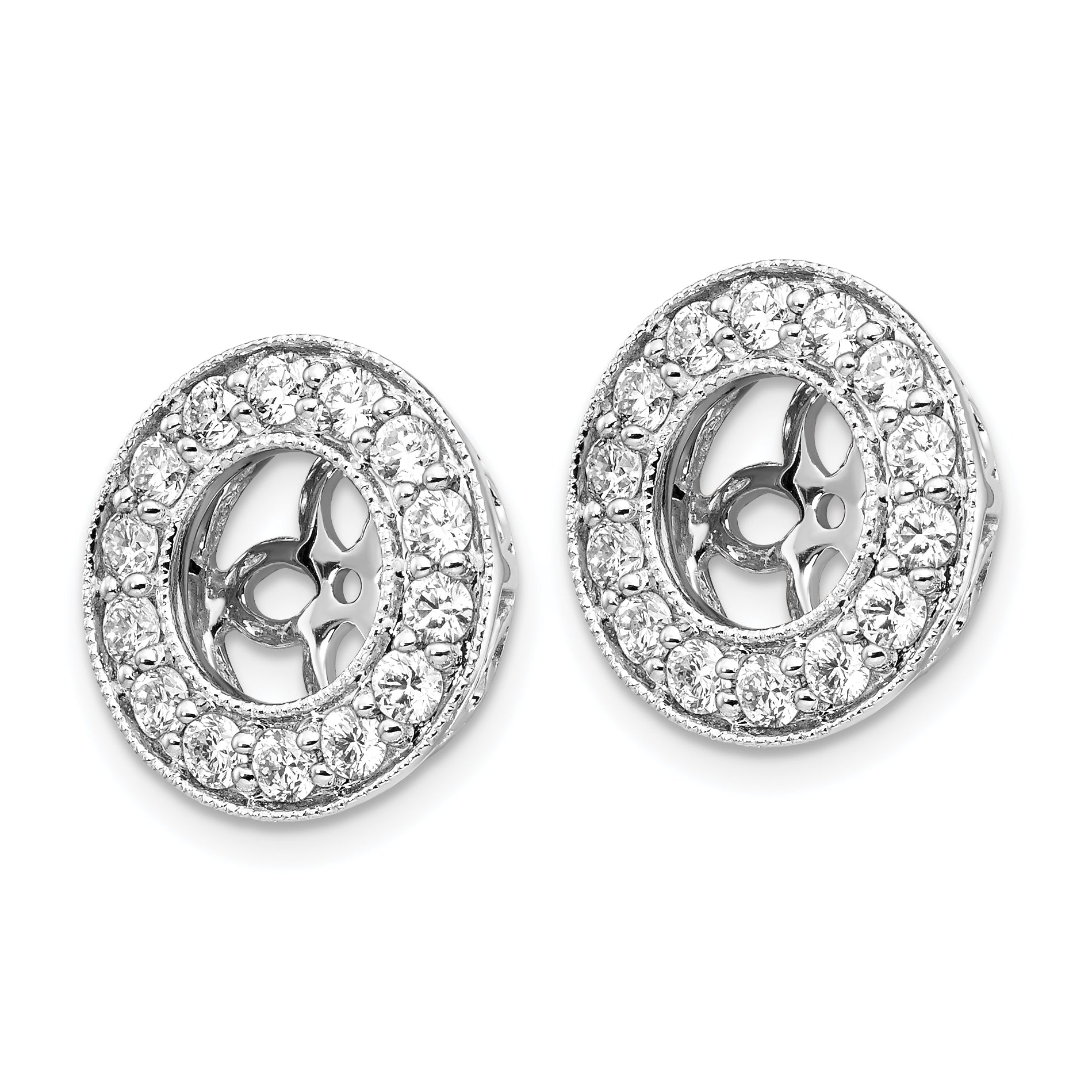 14K White Gold True Origin 1 Carat Lab Grown Diamond Vs D E F For 6 6.5mm Studs Earring Jackets