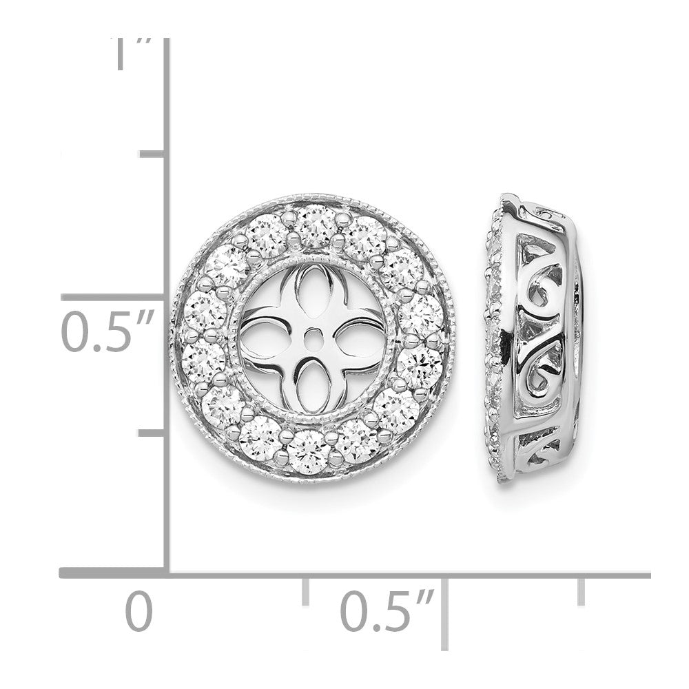14K White Gold True Origin 1 Carat Lab Grown Diamond Vs D E F For 6 6.5mm Studs Earring Jackets
