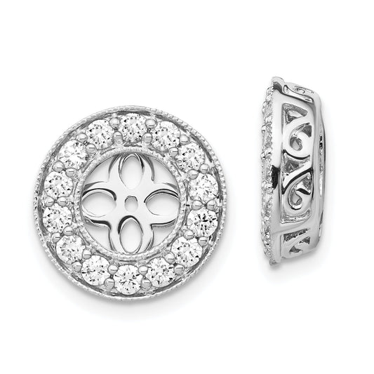 14K White Gold True Origin 1 Carat Lab Grown Diamond Vs D E F For 6 6.5mm Studs Earring Jackets