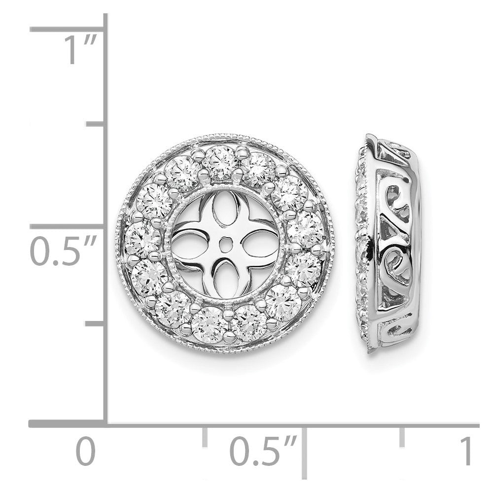 14K White Gold True Origin 1 1/4Carat Lab Grown Diamond Vs D E F For 6 6.5 mm Studs Earring Jackets