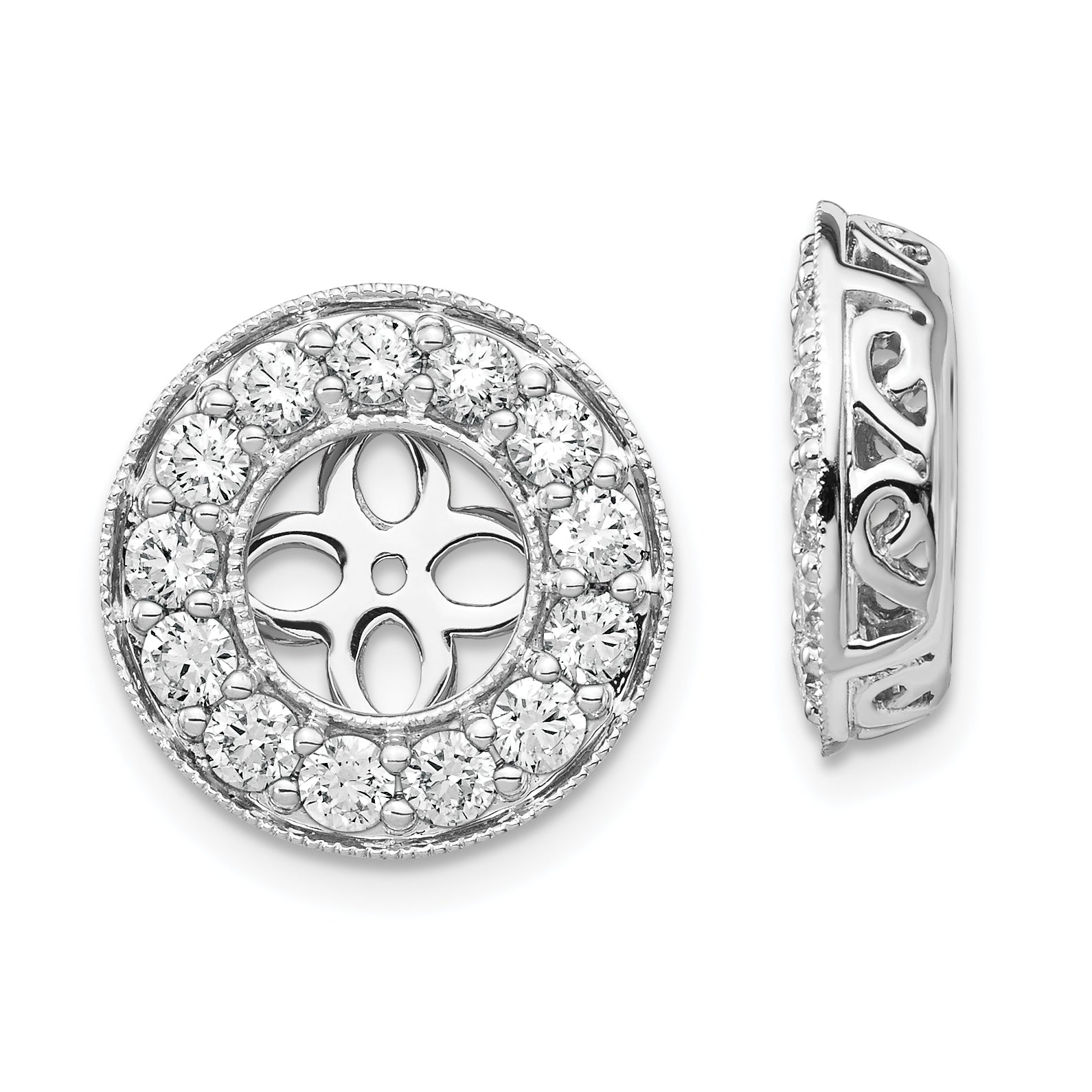 14K White Gold True Origin 1 1/4Carat Lab Grown Diamond Vs D E F For 6 6.5 mm Studs Earring Jackets
