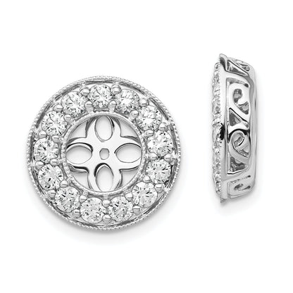 14K White Gold True Origin 1 1/4Carat Lab Grown Diamond Vs D E F For 6 6.5 mm Studs Earring Jackets