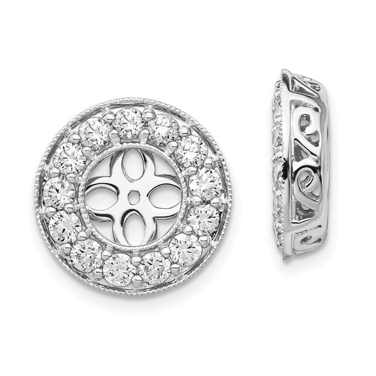 14K White Gold True Origin 1 1/4Carat Lab Grown Diamond Vs D E F For 6 6.5 mm Studs Earring Jackets