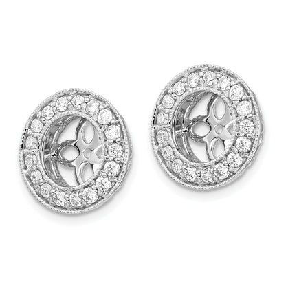14K White Gold True Origin 1/2 Carat Lab Grown Diamond Vs D E F For 6.5 7mm Studs Earring Jackets