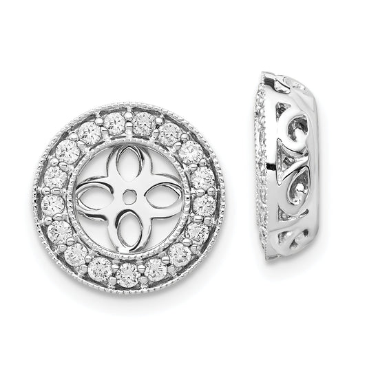 14K White Gold True Origin 1/2 Carat Lab Grown Diamond Vs D E F For 6.5 7mm Studs Earring Jackets