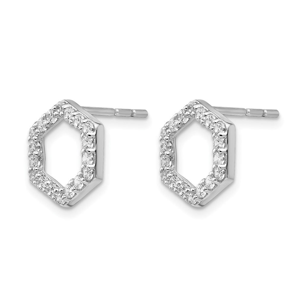 14K White Gold True Origin 1/2 Carat Lab Grown Diamond Vs Def Hexagon Post Earrings