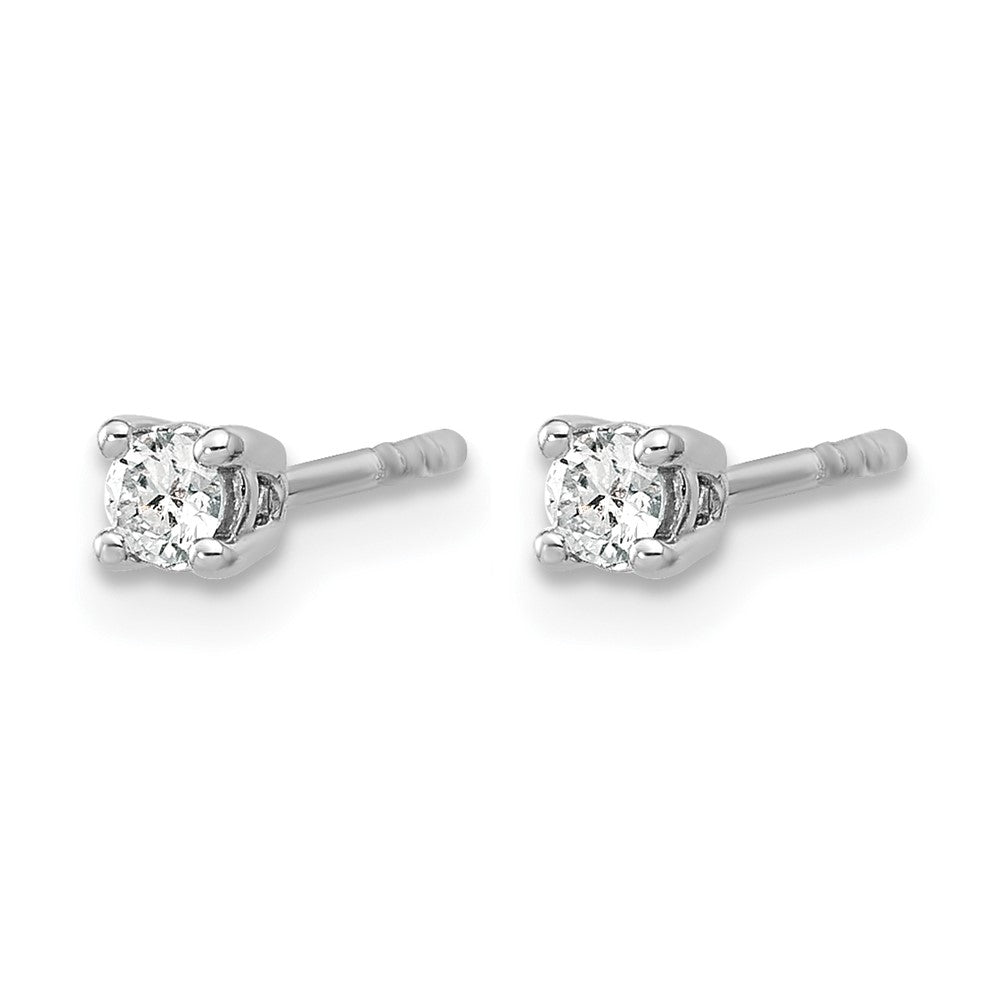 14K White Gold 1/5 Ctw Lab Grown Diamond Vs+ F+ Round 4 Prong Heavy Wt. Stud Earrings
