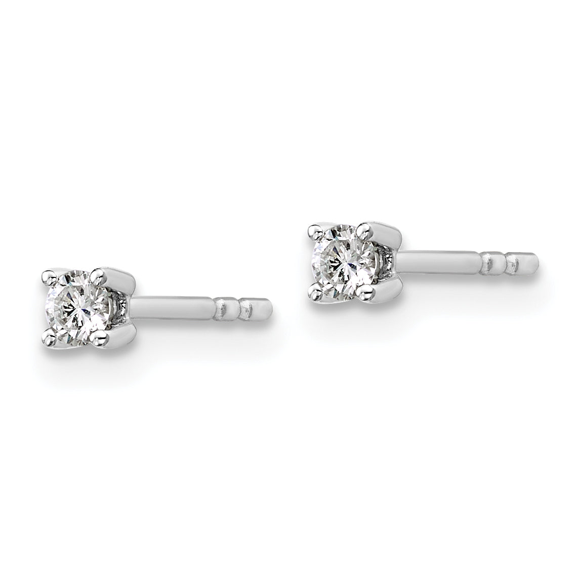 14K White Gold 1/5 Ctw Lab Grown Diamond Vs+ F+ Round 4 Prong Heavy Wt. Stud Earrings