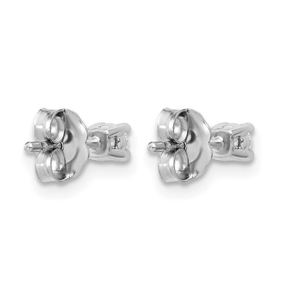 14K White Gold 1/5 Ctw Lab Grown Diamond Vs+ F+ Round 4 Prong Heavy Wt. Stud Earrings