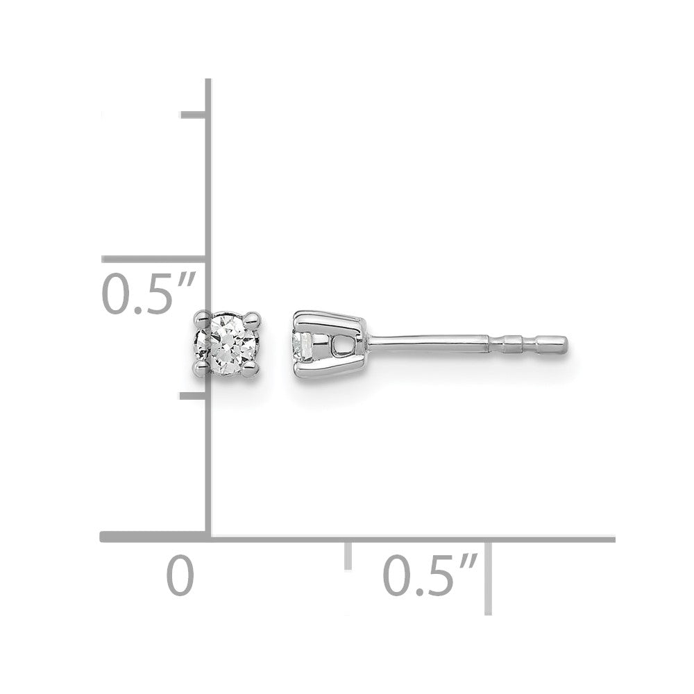 14K White Gold 1/5 Ctw Lab Grown Diamond Vs+ F+ Round 4 Prong Heavy Wt. Stud Earrings