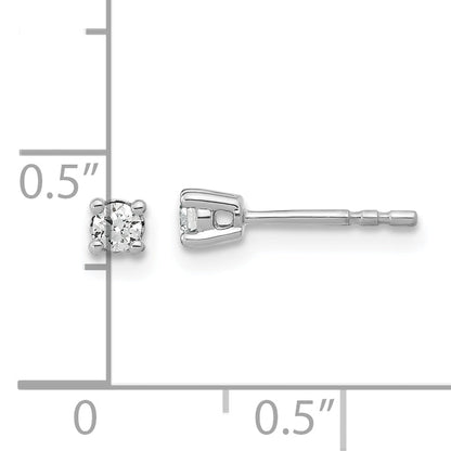 14K White Gold 1/5 Ctw Lab Grown Diamond Vs+ F+ Round 4 Prong Heavy Wt. Stud Earrings