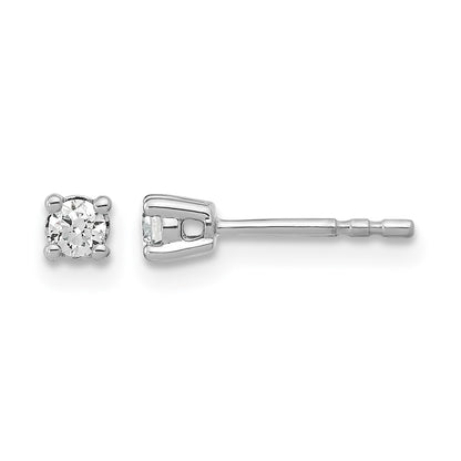 14K White Gold 1/5 Ctw Lab Grown Diamond Vs+ F+ Round 4 Prong Heavy Wt. Stud Earrings