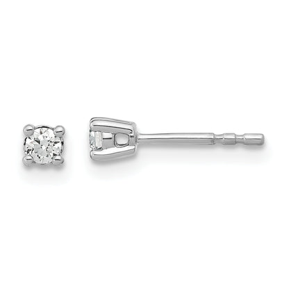 14K White Gold 1/5 Ctw Lab Grown Diamond Vs+ F+ Round 4 Prong Heavy Wt. Stud Earrings
