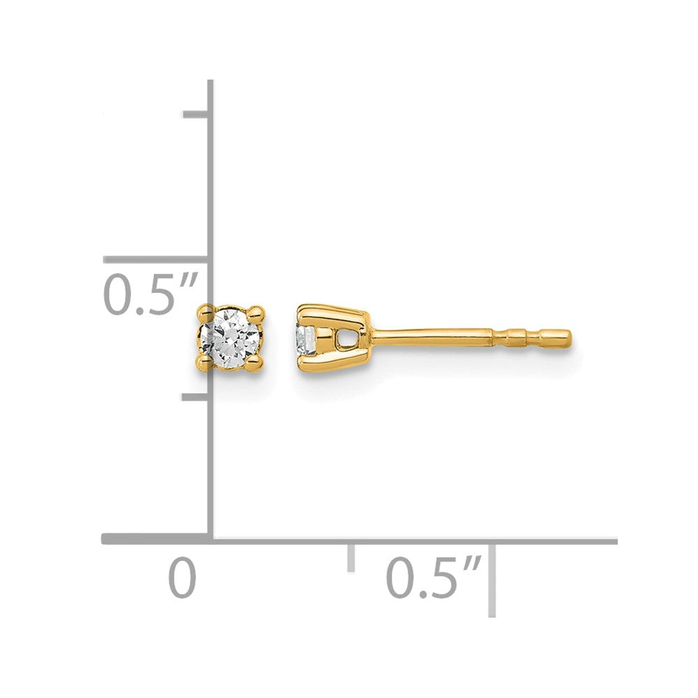 14k Yellow Gold 1/5 ctw Lab Grown Diamond VS/SI+ G+ Round 4 Prong Heavy Wt. Stud Earrings