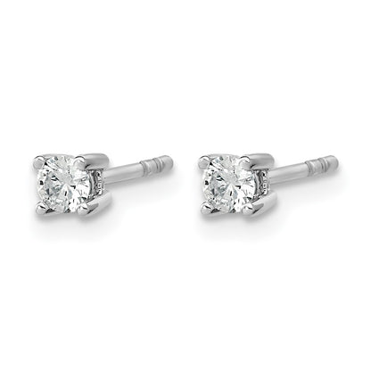 14k White Gold 1/5 ctw Lab Grown Diamond VS/SI+ G+ Round 4 Prong Heavy Wt. Stud Earrings