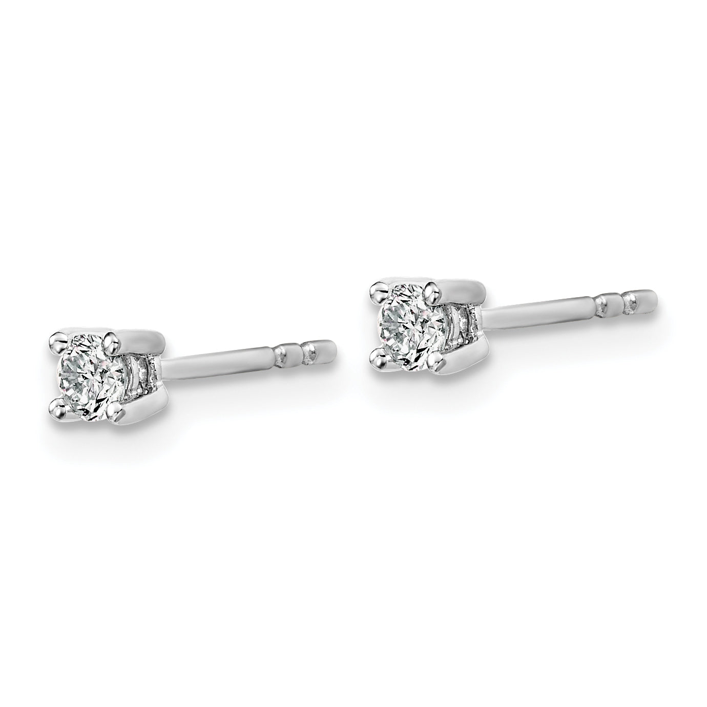14K White Gold 1/5 Ctw Lab Grown Diamond Vs+ F+ Round 4 Prong Heavy Wt. Stud Earrings