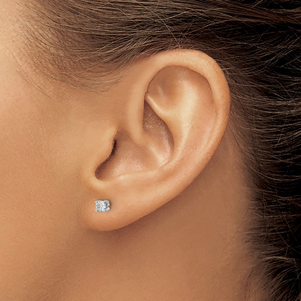 14k White Gold 1/5 ctw Certified Lab Grown Diamond VS/SI+ G+ Round 4 Prong Heavy Wt. Stud Earrings