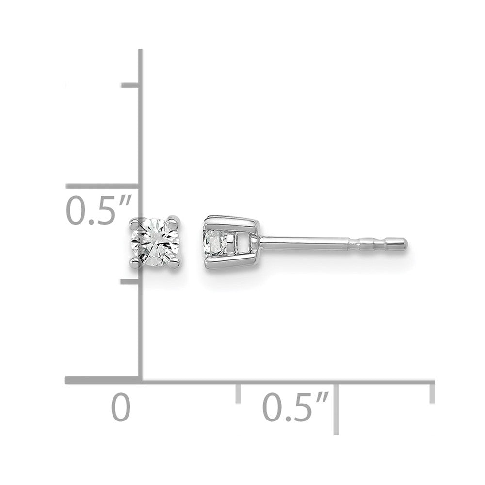 14k White Gold 1/5 ctw Lab Grown Diamond VS/SI+ G+ Round 4 Prong Heavy Wt. Stud Earrings