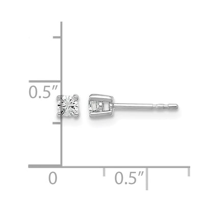 14K White Gold 1/5 Ctw Certified Lab Grown Diamond Vs+ F+ Round 4 Prong Heavy Wt. Stud Earrings