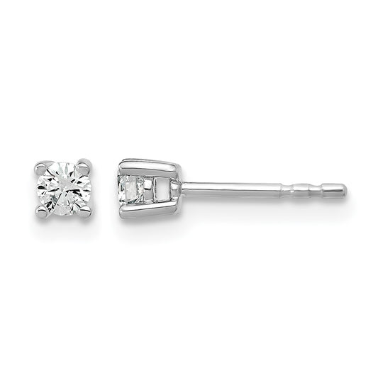 10K White Gold Round 4-Prong .20Ct. Diamond Stud Earrings