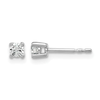 14K White Gold 1/5 Ctw Certified Lab Grown Diamond Vs+ F+ Round 4 Prong Heavy Wt. Stud Earrings