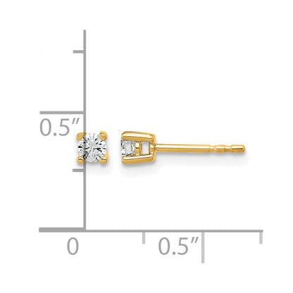 14K Yellow Gold 1/5 Ctw Certified Lab Grown Diamond Vs+ F+ Round 4 Prong Heavy Wt. Stud Earrings