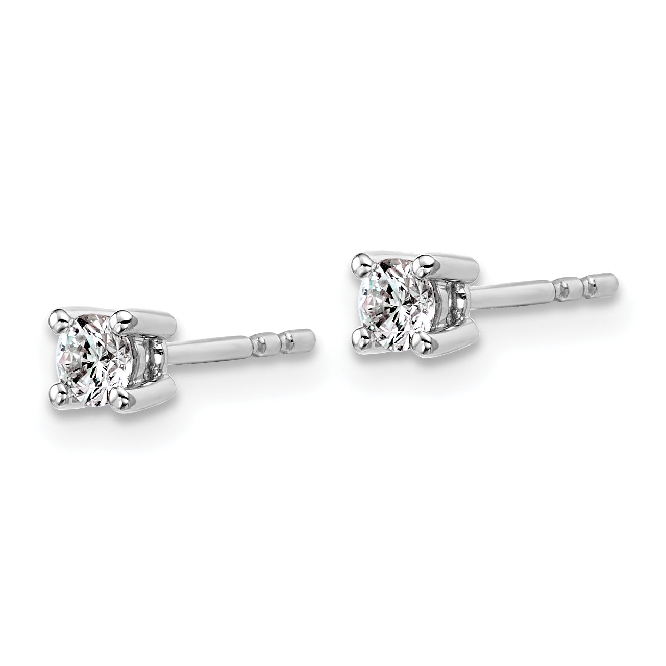 14K White Gold 1/4 Ctw Certified Lab Grown Diamond Vs+ F+ Round 4 Prong Heavy Wt. Stud Earrings
