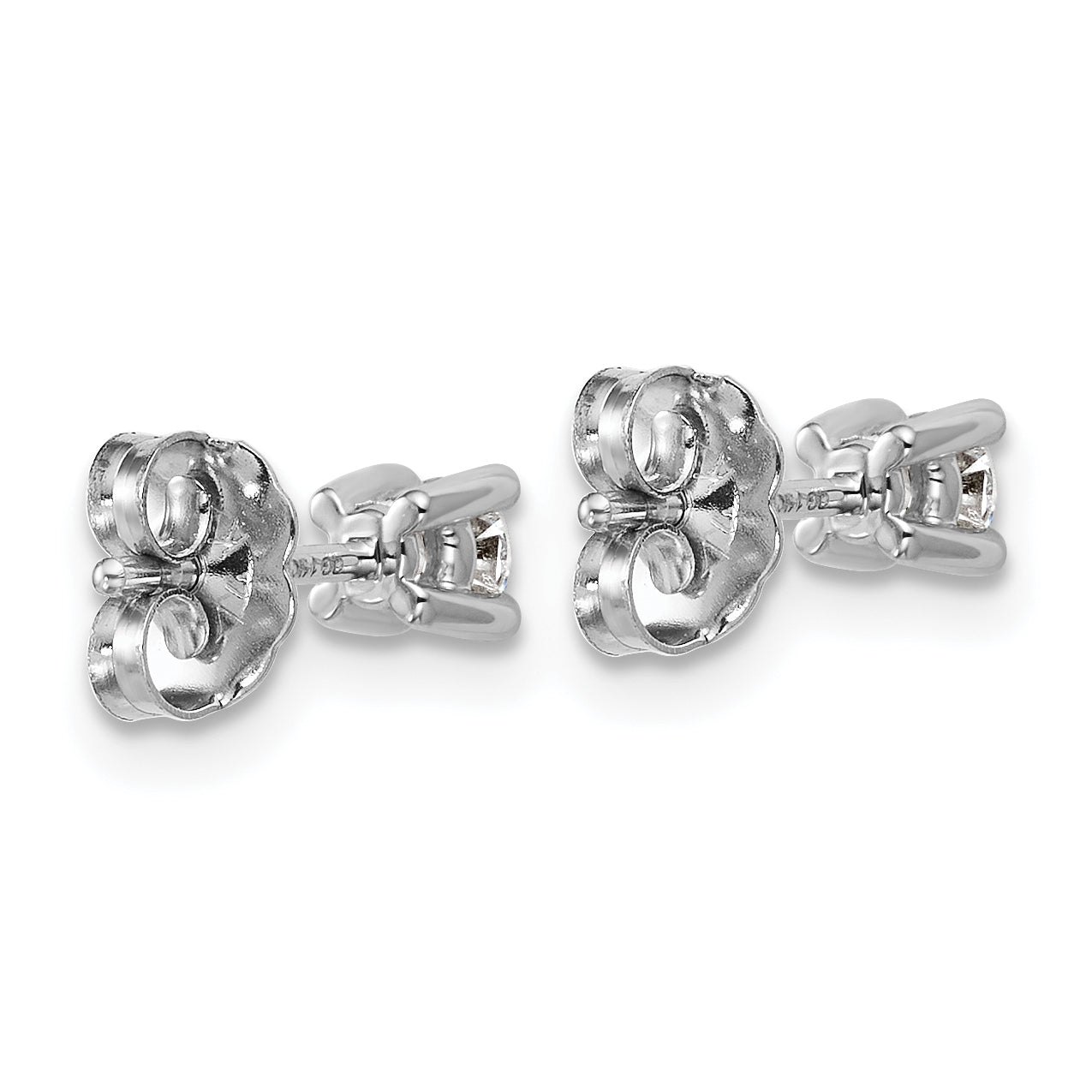 10K White Gold Round 4-Prong .25Ct. Diamond Stud Earrings