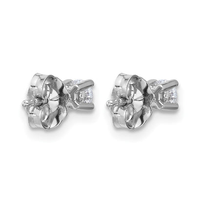 14K White Gold 1/4 Ctw Certified Lab Grown Diamond Vs+ F+ Round 4 Prong Heavy Wt. Stud Earrings
