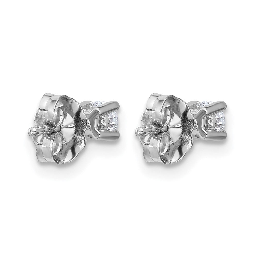 14k White Gold 1/4 ctw Lab Grown Diamond VS/SI+ G+ Round 4 Prong Heavy Wt. Stud Earrings