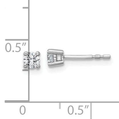 14K White Gold 1/4 Ctw Certified Lab Grown Diamond Vs+ F+ Round 4 Prong Heavy Wt. Stud Earrings