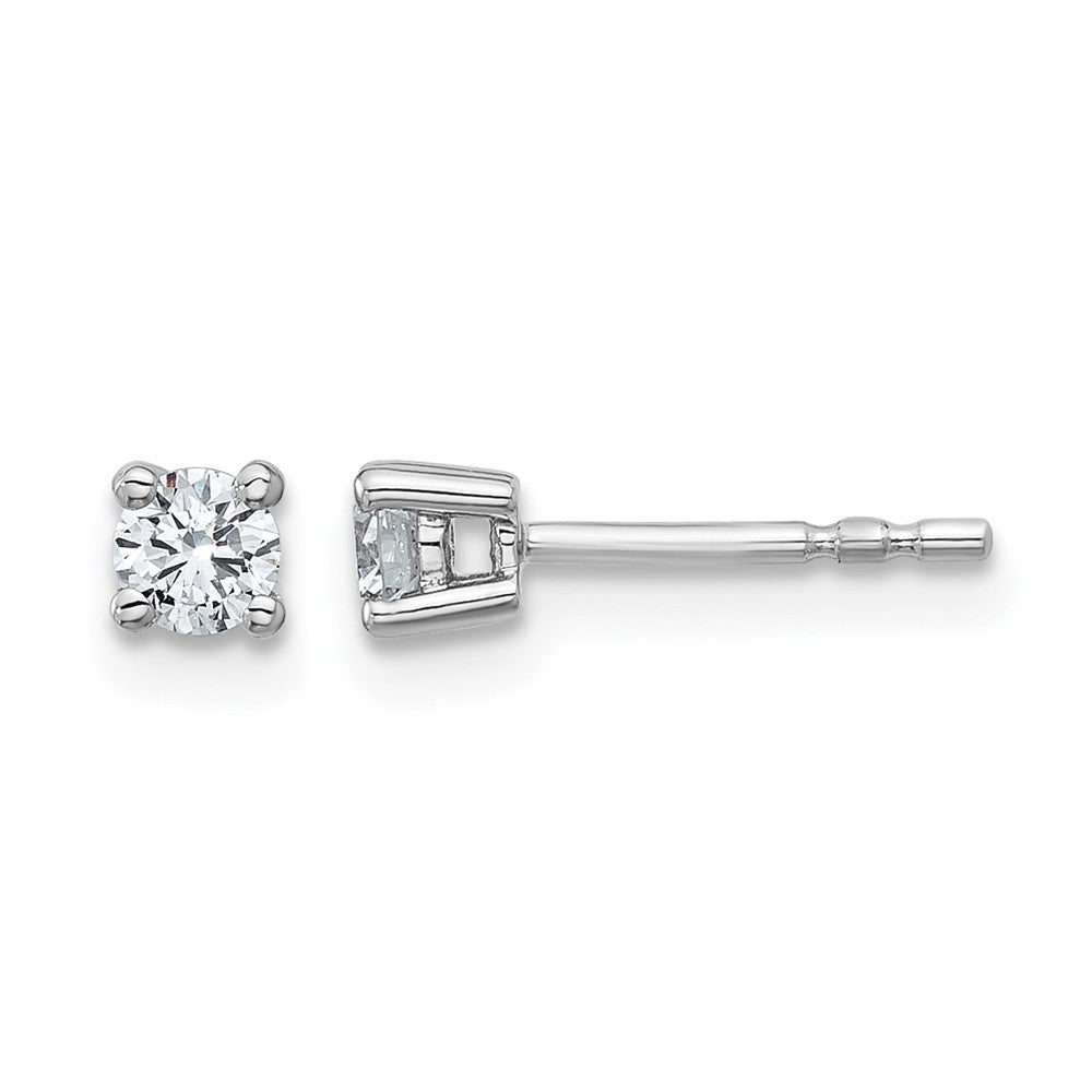 14k White Gold 1/4 ctw Lab Grown Diamond VS/SI+ G+ Round 4 Prong Heavy Wt. Stud Earrings