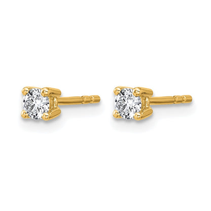14k Yellow Gold 1/4 ctw Certified Lab Grown Diamond VS/SI+ G+ Round 4 Prong Heavy Wt. Stud Earrings