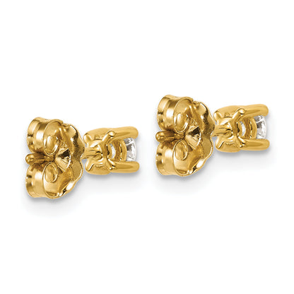 14K Yellow Gold 1/4 Ctw Certified Lab Grown Diamond Vs+ F+ Round 4 Prong Heavy Wt. Stud Earrings