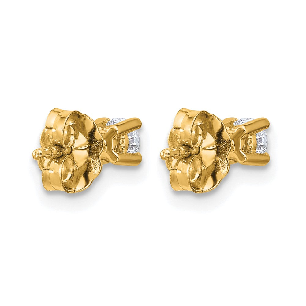 14k Yellow Gold 1/4 ctw Certified Lab Grown Diamond VS/SI+ G+ Round 4 Prong Heavy Wt. Stud Earrings