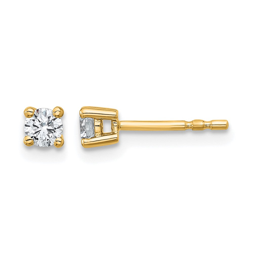 10K Yellow Gold Round 4-Prong .25Ct. Diamond Stud Earrings