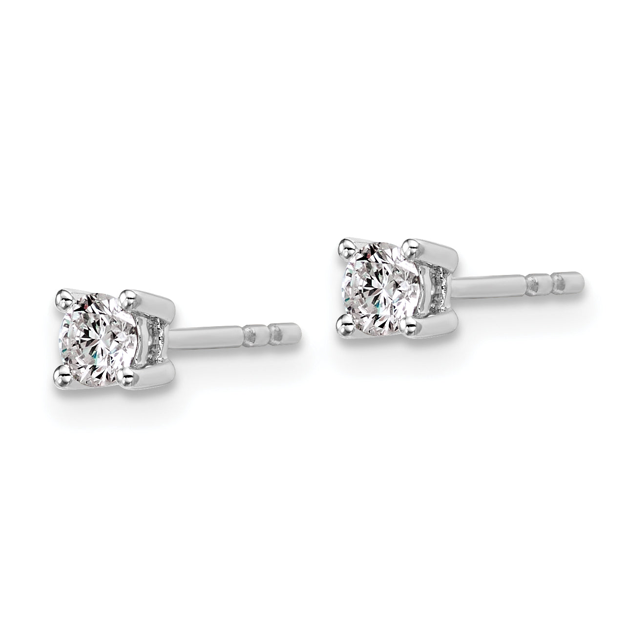 14K White Gold 1/3 Ctw Certified Lab Grown Diamond Vs+ F+ Round 4 Prong Heavy Wt. Stud Earrings
