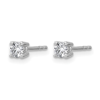 14K White Gold 1/3 Ctw Lab Grown Diamond Vs+ F+ Round 4 Prong Heavy Wt. Stud Earrings