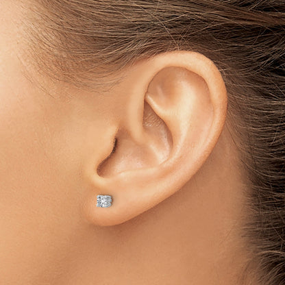 14K White Gold 1/3 Ctw Certified Lab Grown Diamond Vs+ F+ Round 4 Prong Heavy Wt. Stud Earrings