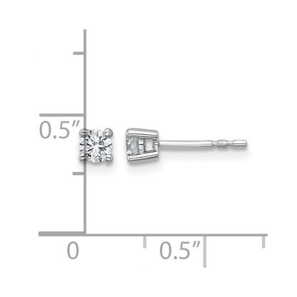 14k White Gold 1/3 ctw Lab Grown Diamond VS/SI+ G+ Round 4 Prong Heavy Wt. Stud Earrings