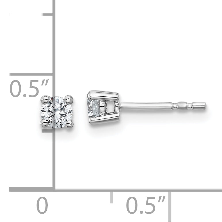 14K White Gold 1/3 Ctw Certified Lab Grown Diamond Vs+ F+ Round 4 Prong Heavy Wt. Stud Earrings